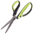 Ножницы ЮНЛАНДИЯ "BASIC", 140 мм, ребристые резиновые вставки, черно-салатовые, европодвес, 236990 236990