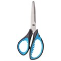 Ножницы ЮНЛАНДИЯ "BASIC", 155 мм, ребристые резиновые вставки, черно-голубые, европодвес, 236991 236991