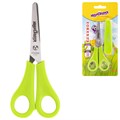 Ножницы ЮНЛАНДИЯ, 135 мм, с линейкой и футляром для лезвий, салатовые, блистер, 237109 237109