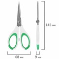 Ножницы BRAUBERG "MAXI" КОМПЛЕКТ 4 шт.: 115, 145, 205 мм + сниппер (для ниток), бело-зеленые ручки, 272982 272982