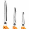Ножницы BRAUBERG "PROFESSIONAL" 3 шт. (135, 180, 210 мм), серо-оранжевые ручки, ВЫГОДНАЯ УПАКОВКА, 272981 272981
