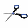 Ножницы BRAUBERG "Soft Grip", 140 мм, черно-синие, резиновые вставки, 3-х сторонняя заточка, 230760 230760