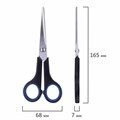 Ножницы BRAUBERG "Soft Grip", 165 мм, черно-синие, резиновые вставки, 3-х сторонняя заточка, 230761 230761