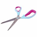 Ножницы BRAUBERG "Universal", 190 мм бирюзово-фиолетовые, ассиметричные, ребристые резиновые вставки, 236452 236452