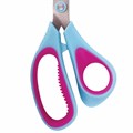 Ножницы BRAUBERG "Universal", 216 мм бирюзово-фиолетовые, ассиметричные, ребристые резиновые вставки, 236453 236453