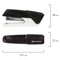 Степлер №24/6, 26/6 BRAUBERG "ADVANCED", до 20 листов, с антистеплером, черный, 228748 228748
