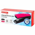 Степлер №24/6, 26/6 BRAUBERG "SUPER", до 30 листов, маджента и черный, 272740 272740