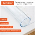 Коврик-подкладка, скатерть ПВХ прозрачная, гибкое/мягкое стекло, 120х75 см, 0,8 мм, DASWERK, 607879 607879