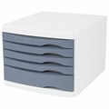 Бокс с 5 выдвижными лотками, корпус светлый, лотки серые, 235х300х355 мм, BRAUBERG "Office-Expert", 238045 238045