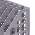 Лоток вертикальный для бумаг BRAUBERG "MAXI Plus", 240 мм, 6 отделений, сетчатый, сборный, серый, 237016 237016