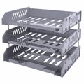 Лотки горизонтальные для бумаг, КОМПЛЕКТ 3 шт., 335х232х246 мм, серый, BRAUBERG FILE, 238108 238108