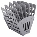 Лоток для бумаг веерный BRAUBERG "Basic" 7-ми секционный, 6 отделений, сетчатый, серый, 237020 237020