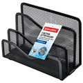 Подставка для бумаг и писем BRAUBERG "Germanium", металлическая, 3 секции, 122х173х83 мм, черная, 231946 231946