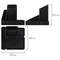 Подставка-органайзер BRAUBERG OFFICE STYLE, 4 отделения, 115х122х111 мм, черная, 238097 238097