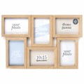 Рамка 10х15 см для 6 фото небьющаяся, багет 15 мм, МДФ, BRAUBERG "Collage", цвет мокко, 391262 391262