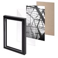Рамка 10х15 см небьющаяся, багет 14,6 мм, пластик, BRAUBERG "Original Line", черная/серебро, 391233 391233