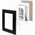 Рамка 15х21 см с паспарту 10х15 см небьющаяся, багет 40 мм, МДФ, BRAUBERG "Malcolm", черная, 391268 391268