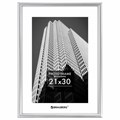 Рамка 21х30 см небьющаяся, багет 12 мм, пластик, BRAUBERG "Original", серебристая, 391231 391231