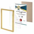 Рамка 21х30 см небьющаяся, багет 15 мм пластик, BRAUBERG "Respect", золотистая, 391272 391272