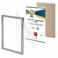 Рамка 21х30 см небьющаяся, багет 15 мм пластик, BRAUBERG "Respect", серебристая, 391271 391271