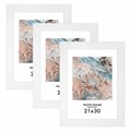 Рамка 21х30 см небьющаяся, КОМПЛЕКТ 3 шт., багет 29 мм, МДФ, BRAUBERG "Basic", белая, 391260 391260