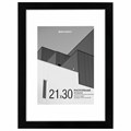 Рамка 21х30 см с паспарту 15х21 см небьющаяся, багет 20 мм, пластик, BRAUBERG "New Age", черная, 391275 391275