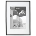 Рамка 21х30 см с паспарту 15х21 см небьющаяся, багет 5 мм, пластик, BRAUBERG "Smart", черная, 391280 391280