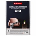 Рамка 21х30 см серебристая, пластик, багет 8 мм, BRAUBERG "Slim", плотный задник с ножкой, акриловый экран, 391316 391316