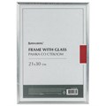 Рамка 21х30 см со стеклом, багет 8 мм, МЕТАЛЛ, BRAUBERG "Blade", серебристая, 391385 391385