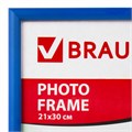 Рамка 21х30 см, пластик, багет 12 мм, BRAUBERG "HIT2", синяя, стекло, 390943 390943