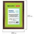 Рамка 21х30 см, пластик, багет 30 мм, BRAUBERG "HIT4", красное дерево с двойной позолотой, стекло, 390996 390996