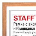 Рамка 30х40 см небьющаяся, КОМПЛЕКТ 2 шт., багет 17 мм, МДФ под дерево, STAFF "Carven", цвет светлое дерево, 391327 391327