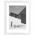 Рамка 30х40 см с паспарту 21х30 см небьющаяся, багет 20 мм, пластик, BRAUBERG "New Age", белая, 391278 391278