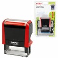 Штамп самонаборный 4-стр., 47х18 мм, синий, TRODAT 4912P4/DB, корпус КРАСНЫЙ, КАССЫ В КОМПЛЕКТЕ, 43218 238366