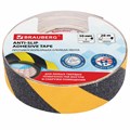 Клейкая ПРОТИВОСКОЛЬЗЯЩАЯ зернистая лента 50 мм х 20 м, ЧЕРНО-ЖЕЛТАЯ, основа ПВХ, BRAUBERG, 606775 606775