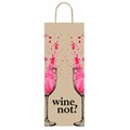Крафт-пакет бумажный "Wine not?" 15х8х39 см, с кручеными ручками, плотность 80 г/м2, 115809 701011