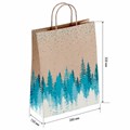 Крафт-пакет бумажный "Лес" 26х15х35 см, с кручеными ручками, плотность 80 г/м2, 112498 701005