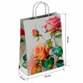 Крафт-пакет бумажный "Розы" 22х12х25 см, с кручеными ручками, плотность 100 г/м2, белый, 114164 701000