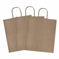 Крафт-пакет бумажный 22х12х25 см, КОМПЛЕКТ 50 шт., крученые ручки, плотность 90 г/м2, LAIMA ECO CRAFT, 609684 609684