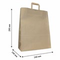 Крафт-пакет бумажный 24х14х29 см, плоские ручки, плотность 90 г/м2 609763