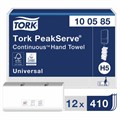 Полотенца бумажные 410 шт., TORK (Система H5) PeakServe, Universal, КОМПЛЕКТ 12 шт., 22,5x20 см, W, 100585 129996