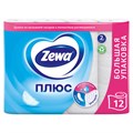 Бумага туалетная 2-х слойная, 12 рулонов (12х23 м), белая, ZEWA Plus, 144090 124051