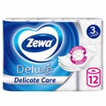 Бумага туалетная 3-х слойная 12 рулонов (12х18 м), белая, ZEWA Deluxe, 144029 113844