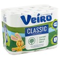 Бумага туалетная бытовая, спайка 24 шт., 2-х слойная (24х17,5 м), VEIRO Classic, белая, 5с224 127072