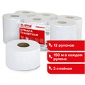 Бумага туалетная 150 м, LAIMA (Система Т2) PREMIUM, 2-слойная, белая с ЦВЕТНЫМ ТИСНЕНИЕМ, КОМПЛЕКТ 12 рулонов, 112516 112516
