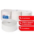 Бумага туалетная БОЛЬШОЙ РУЛОН, 450 м, LAIMA (T1), UNIVERSAL, 1-слойная, КОМПЛЕКТ 6 рулонов, 111336 111336