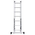 Лестница-трансформер 3-х секционная 3х7 ступеней, высота 4,5 м (3 секции по 1,9 м), нагрузка 150 кг, алюминий, НОВАЯ ВЫСОТА, 1230307 604885