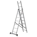 Лестница-трансформер 3-х секционная 3х7 ступеней, высота 4,5 м (3 секции по 1,9 м), нагрузка 150 кг, алюминий, НОВАЯ ВЫСОТА, 1230307 604885