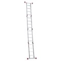 Лестница-трансформер алюминиевая 4х4 ступени, высота 4,5 м (4 секции по 1,2 м) до 150 кг, вес 16,5 кг, НОВАЯ ВЫСОТА, 3320404 601909