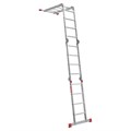 Лестница-трансформер алюминиевая 4х4 ступени, высота 4,5 м (4 секции по 1,2 м) до 150 кг, вес 16,5 кг, НОВАЯ ВЫСОТА, 3320404 601909